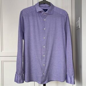 Eton Contemporary XL Lavender Knit Piqué Shirt 100% Cotton Luxury Swedish Brand